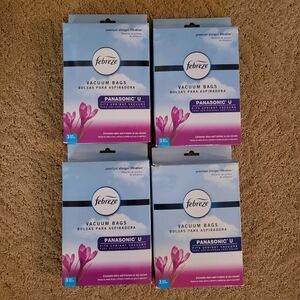 4 Boxes Febreze Vacuum Bags Panasonic U Spring & Renewal 3 Bags Per Box= 12 Bags